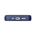 iCarer CE Premium Leather pro iPhone 14 Pro - modrá (MagSafe)