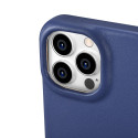 iCarer CE Premium Leather pro iPhone 14 Pro - modrá (MagSafe)