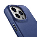 iCarer CE Premium Leather pro iPhone 14 Pro - modrá (MagSafe)