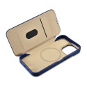 iCarer CE Premium Leather pro iPhone 14 Pro - modrá (MagSafe)
