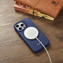 iCarer CE Premium Leather pro iPhone 14 Pro - modrá (MagSafe)