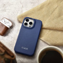 iCarer CE Premium Leather pro iPhone 14 Pro - modrá (MagSafe)