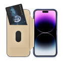iCarer CE Premium Leather pro iPhone 14 Pro - modrá (MagSafe)