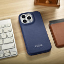 iCarer CE Premium Leather pro iPhone 14 Pro - modrá (MagSafe)
