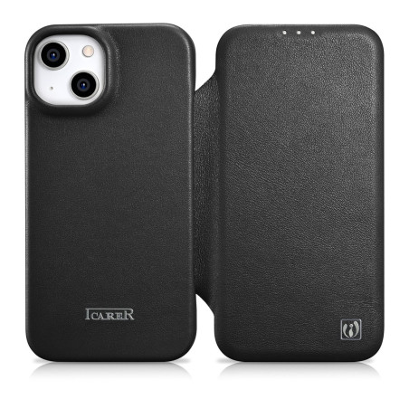 iCarer CE Premium Leather Folio iPhone 14 Plus - black