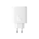 GaN Baseus Cube Pro 65W 2x USB-C USB-A nabíječka - bílá