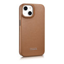 Pouzdro iCarer CE Leather Folio Case pro iPhone 14 Plus - hnědá