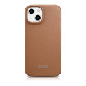 Pouzdro iCarer CE Leather Folio Case pro iPhone 14 Plus - hnědá
