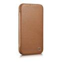 Pouzdro iCarer CE Leather Folio Case pro iPhone 14 Plus - hnědá
