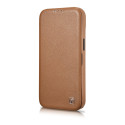 Pouzdro iCarer CE Leather Folio Case pro iPhone 14 Plus - hnědá