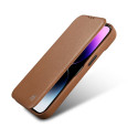 Pouzdro iCarer CE Leather Folio Case pro iPhone 14 Plus - hnědá