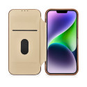 Pouzdro iCarer CE Leather Folio Case pro iPhone 14 Plus - hnědá