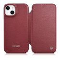 iCarer CE Premium Leather Folio Case iPhone 14 Plus – červené