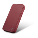 iCarer CE Premium Leather Folio Case iPhone 14 Plus – červené
