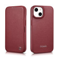 iCarer CE Premium Leather Folio Case iPhone 14 Plus – červené
