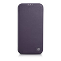 iCarer CE Premium Leather Folio Case iPhone 14 Plus - tmavě fialová