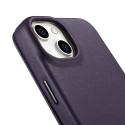 iCarer CE Premium Leather Folio Case iPhone 14 Plus - tmavě fialová