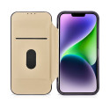 iCarer CE Premium Leather Folio Case iPhone 14 Plus - tmavě fialová