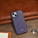 iCarer CE Premium Leather Folio Case iPhone 14 Plus - tmavě fialová