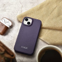 iCarer CE Premium Leather Folio Case iPhone 14 Plus - tmavě fialová