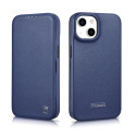 Pouzdro iCarer CE Premium Leather iPhone 14 Plus - modrá