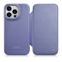 iCarer CE Premium Leather Folio pro iPhone 14 Pro Max – light purple