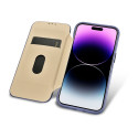 iCarer CE Premium Leather Folio pro iPhone 14 Pro Max – light purple