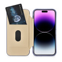 iCarer CE Premium Leather Folio pro iPhone 14 Pro Max – light purple