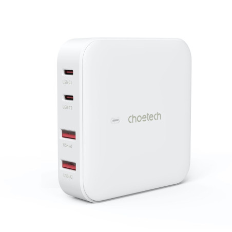 GaN Choetech PD8008 100W 2x USB-A / 2x USB-C rychlonabíječka - bílá