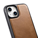 iCarer pouzdro z pravé kůže pro iPhone 14 - hnědá
