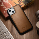 iCarer pouzdro z pravé kůže pro iPhone 14 - hnědá
