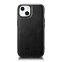 Pouzdro iCarer Leather Oil Wax iPhone 14 Plus black