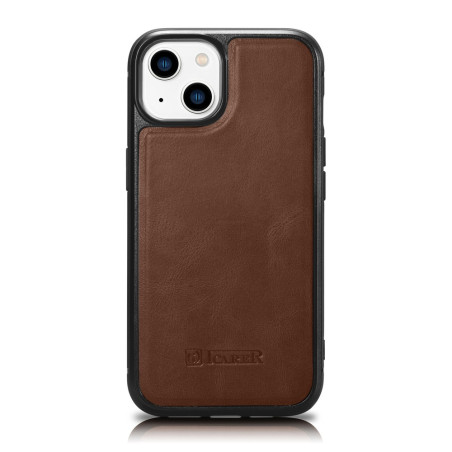 Pouzdro iCarer Leather Oil Wax pro iPhone 14 Plus - hnědá