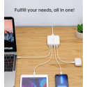 GaN Choetech PD8008 100W 2x USB-A / 2x USB-C rychlonabíječka - bílá