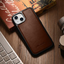 Pouzdro iCarer Leather Oil Wax pro iPhone 14 Plus - hnědá