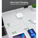 GaN Choetech PD8008 100W 2x USB-A / 2x USB-C rychlonabíječka - bílá