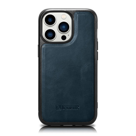 iCarer CASE LEATHER OIL WAX kryt pro iPhone 14 Pro Max – modrý