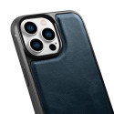 iCarer CASE LEATHER OIL WAX kryt pro iPhone 14 Pro Max – modrý