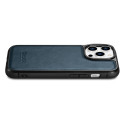 iCarer CASE LEATHER OIL WAX kryt pro iPhone 14 Pro Max – modrý