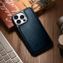 iCarer CASE LEATHER OIL WAX kryt pro iPhone 14 Pro Max – modrý