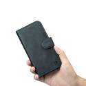 iCarer Oil Wax Wallet Case 2v1 pro iPhone 14 - modré