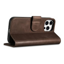 Pouzdro iCarer Oil Wax Wallet Case 2v1 pro iPhone 14 Pro – hnědá