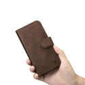 Pouzdro iCarer Oil Wax Wallet Case 2v1 pro iPhone 14 Pro – hnědá