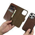 Pouzdro iCarer Oil Wax Wallet Case 2v1 pro iPhone 14 Pro – hnědá