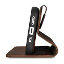Pouzdro iCarer Oil Wax Wallet Case 2v1 pro iPhone 14 Pro – hnědá