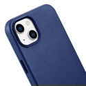 Pouzdro iCarer LEATHER pro iPhone 14 Plus - modrá