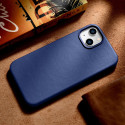Pouzdro iCarer LEATHER pro iPhone 14 Plus - modrá