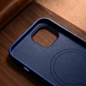 Pouzdro iCarer LEATHER pro iPhone 14 Plus - modrá
