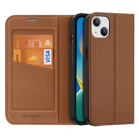 Pouzdro Dux Ducis Skin X2 pro iPhone 14 Plus hnědá