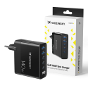 GaN Wozinsky CGWCB 140W síťová nabíječka 3 x USB-C / 2 x USB-A - černá